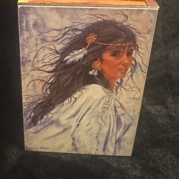 Wood Jewelry Box with Native American Princess Print - Picture 5 of 10
